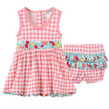 Summer New Products Bamboo Fiber Girls Skirt Plaid Sleeveless Children's Girls Clothes Dress Factory Delivery