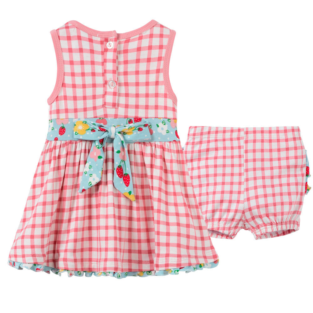 Summer New Products Bamboo Fiber Girls Skirt Plaid Sleeveless Children's Girls Clothes Dress Factory Delivery